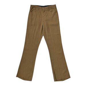70s Vintage Striped Pants Bootcut Flare Midrise Boho Crusader Permanent Press.